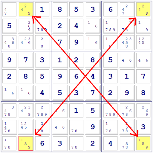 Técnica avançada para resolver Sudoku Difícil - Cadeias Forçadas 